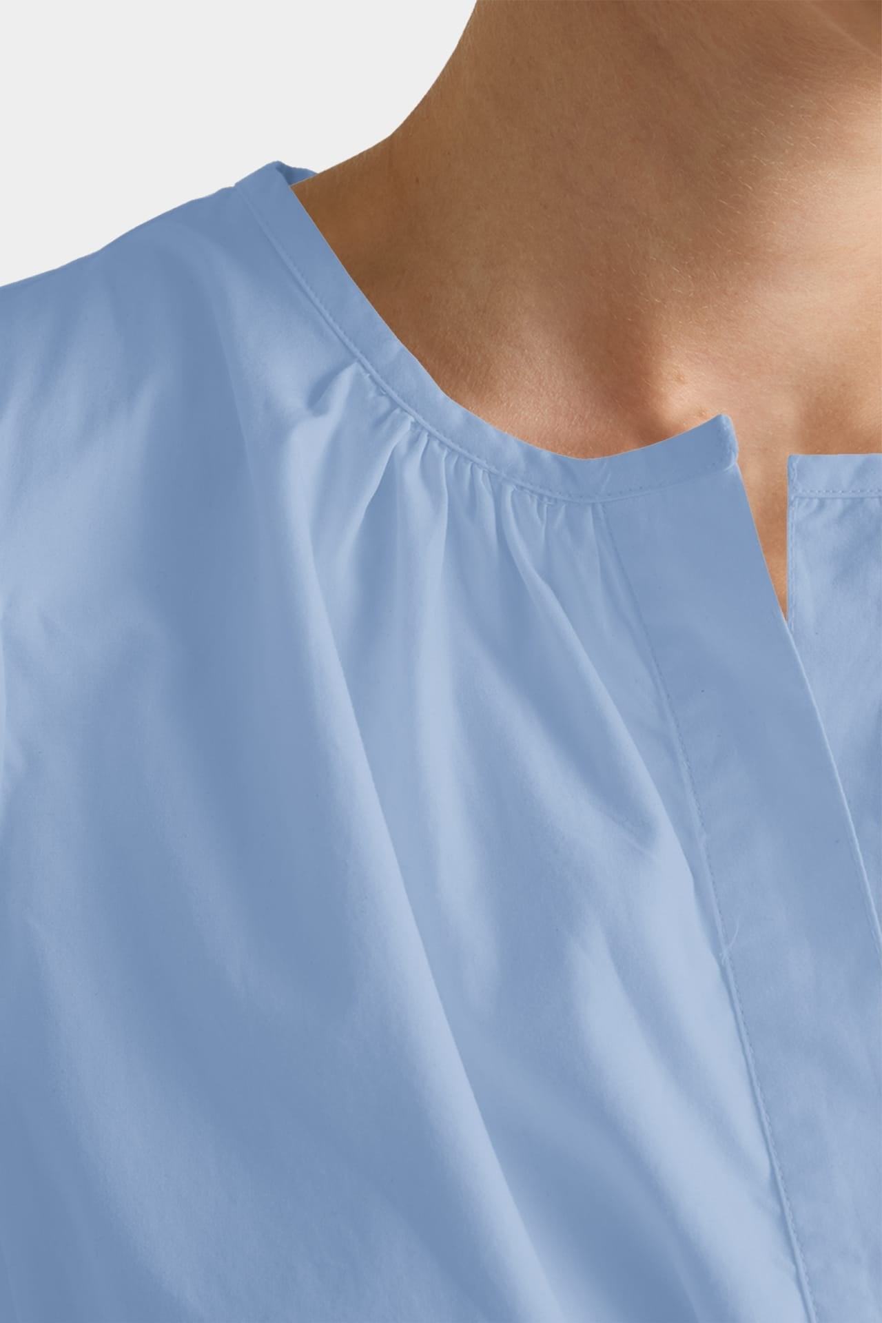 Powder Blue Cotton Poplin Midi Dress for Women with Pockets – Coastal Getaway Dress