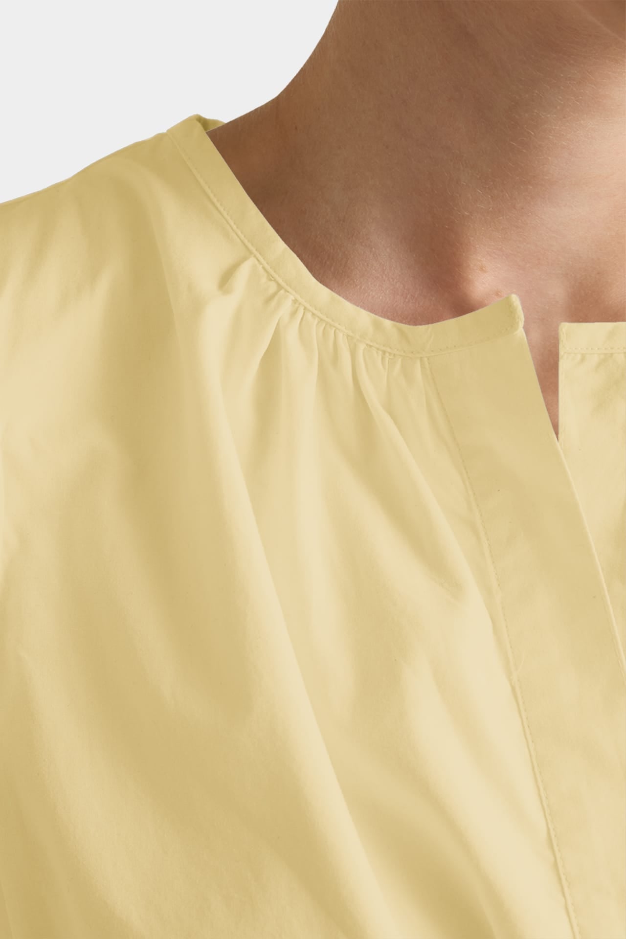 Champagne Sleeveless Cotton Poplin Midi Dress – Smocked Waist Work Dress