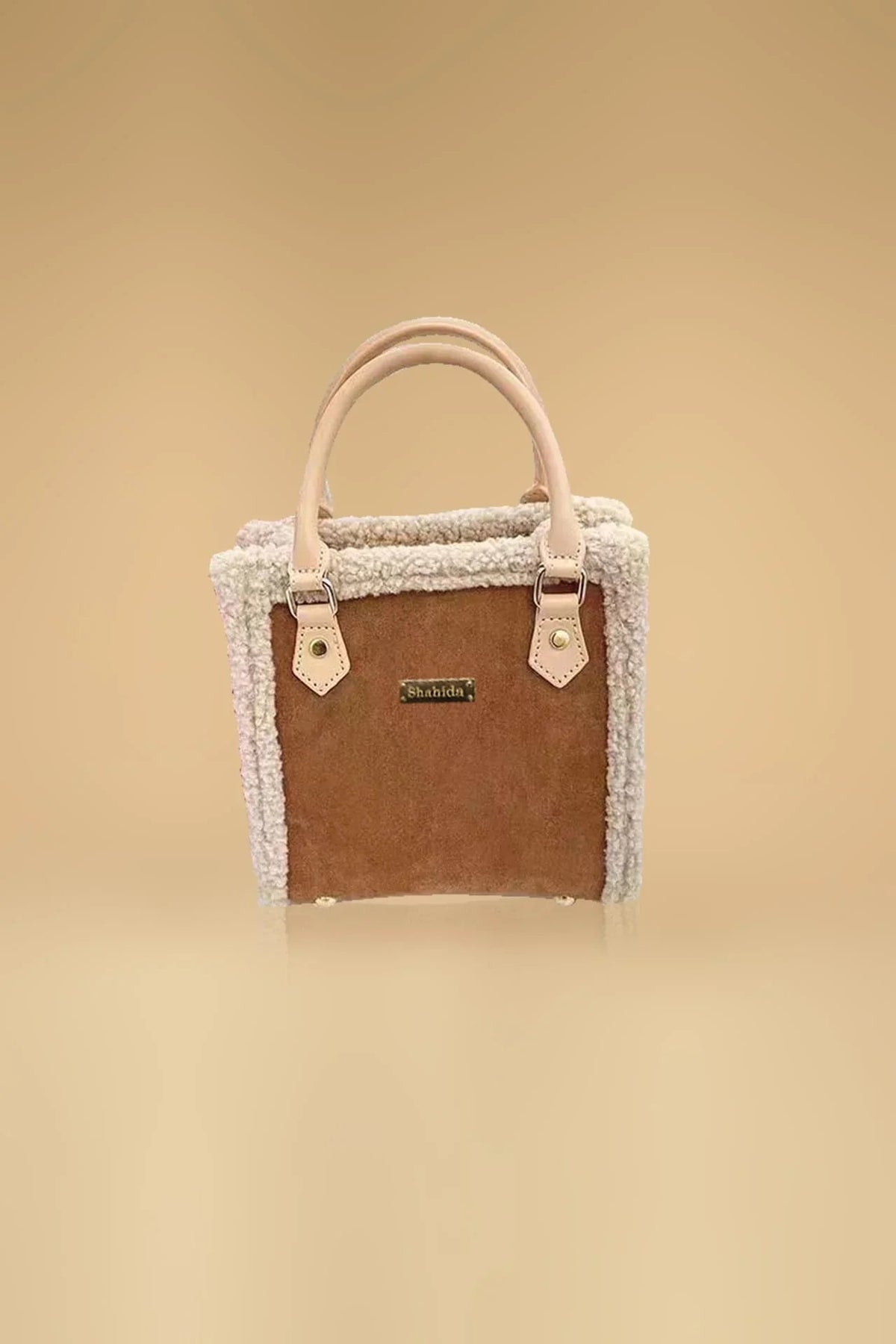 Brown Mini Fluffy Edge Handbag