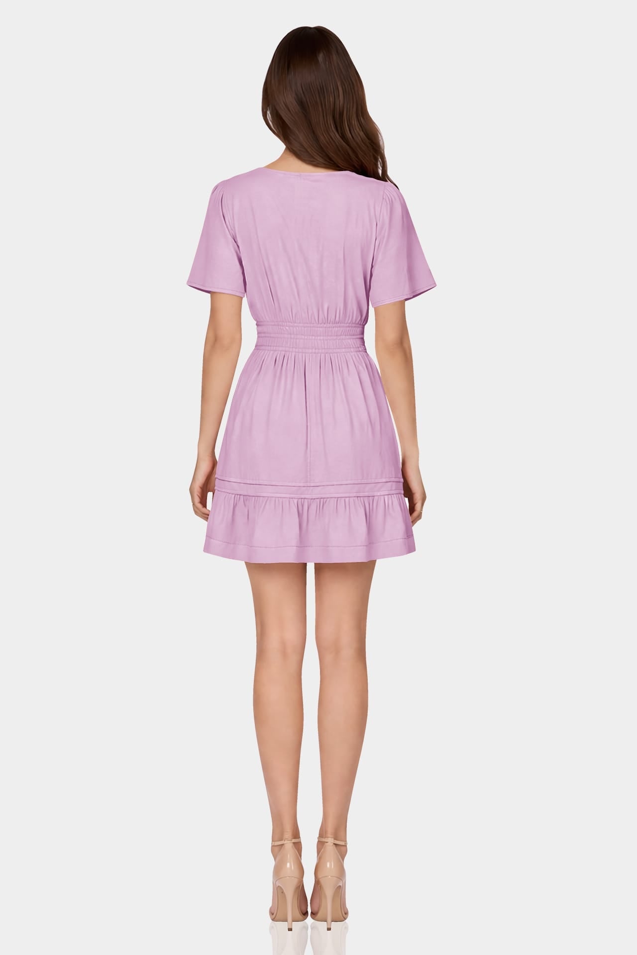 Candy Pink Flowy Mini Dress with Smocked Waist – Travel Friendly Dress