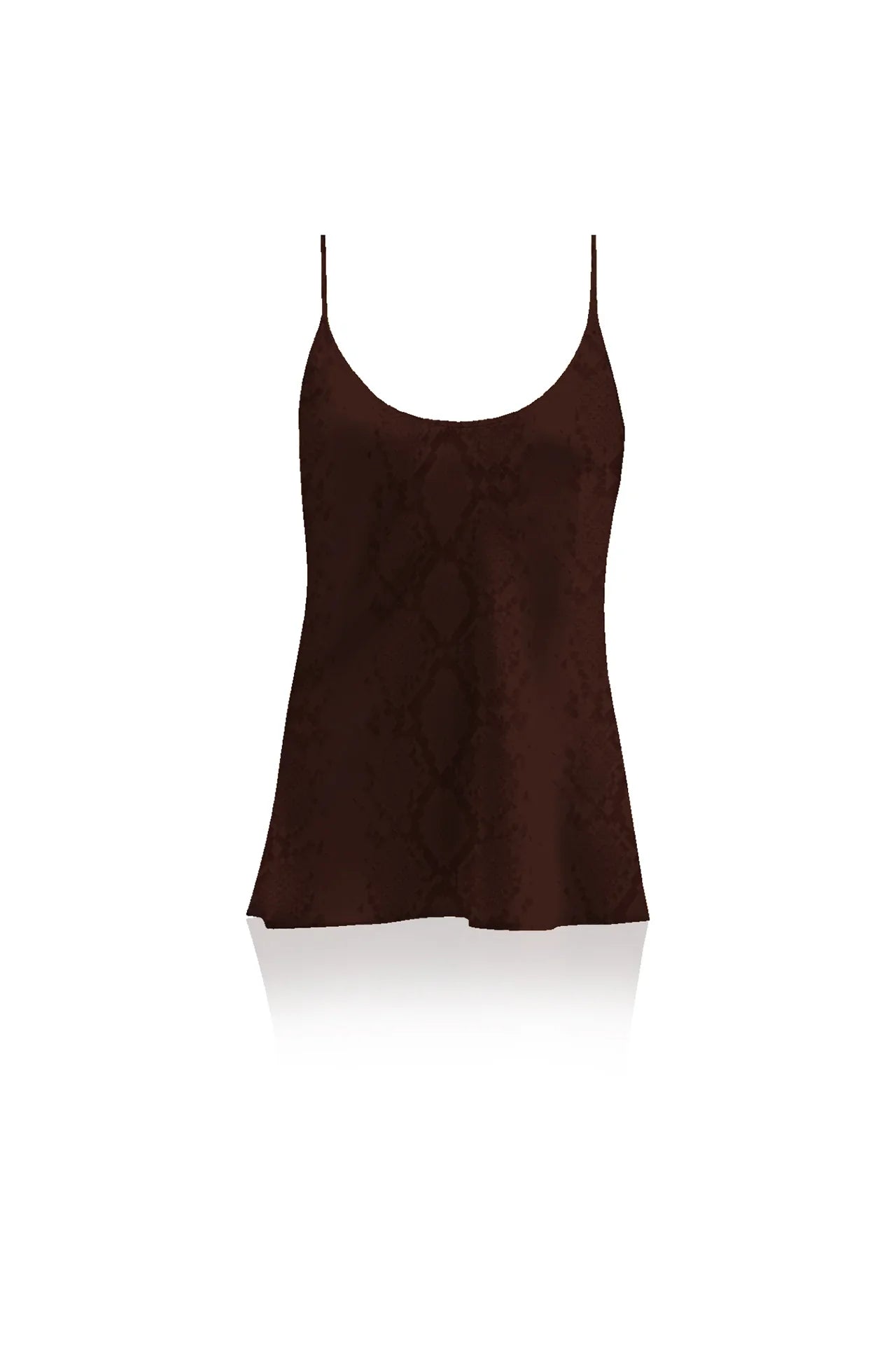 Brown Cupro Silk Camisole Top
