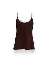 Brown Cupro Silk Camisole Top