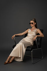 Cowl Neck Crisscross Back Dress for Prom Night