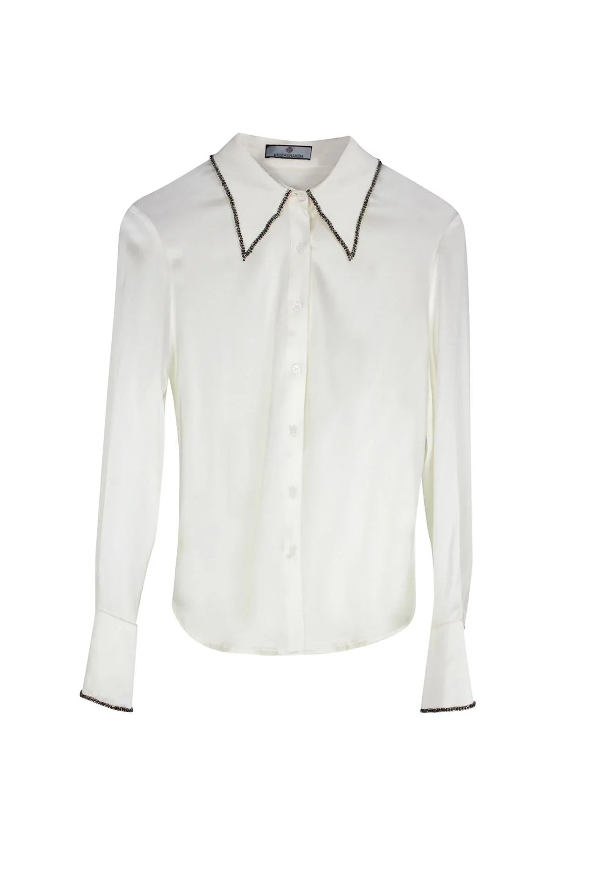 Designer Button Down Shirt In White
