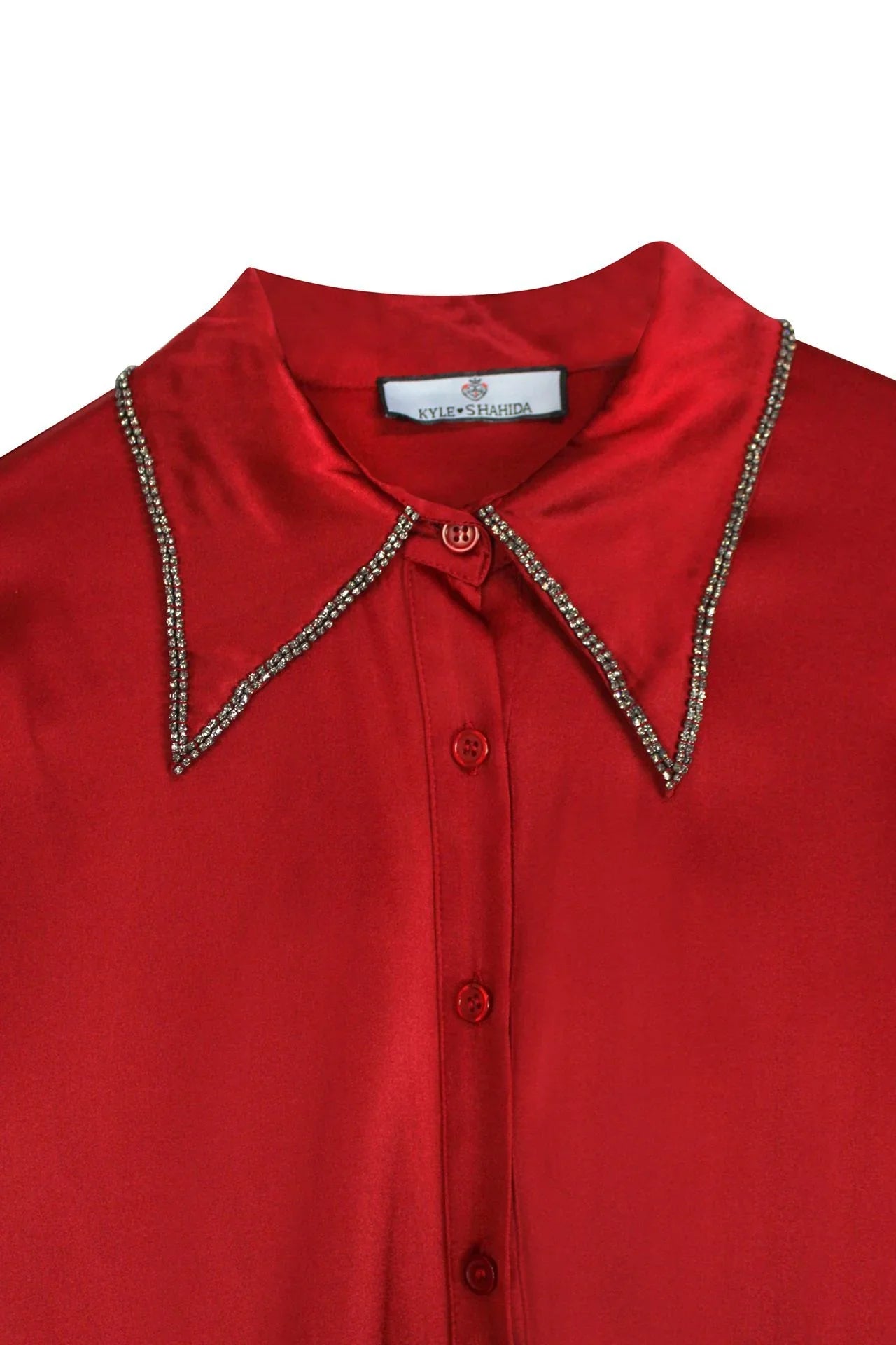 Designer Button Down Shirt In Red
