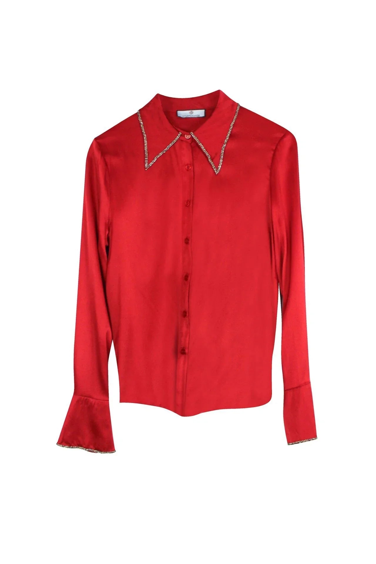 Designer Button Down Shirt In Red