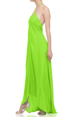 Designer Green Maxi Handkerchief Dress