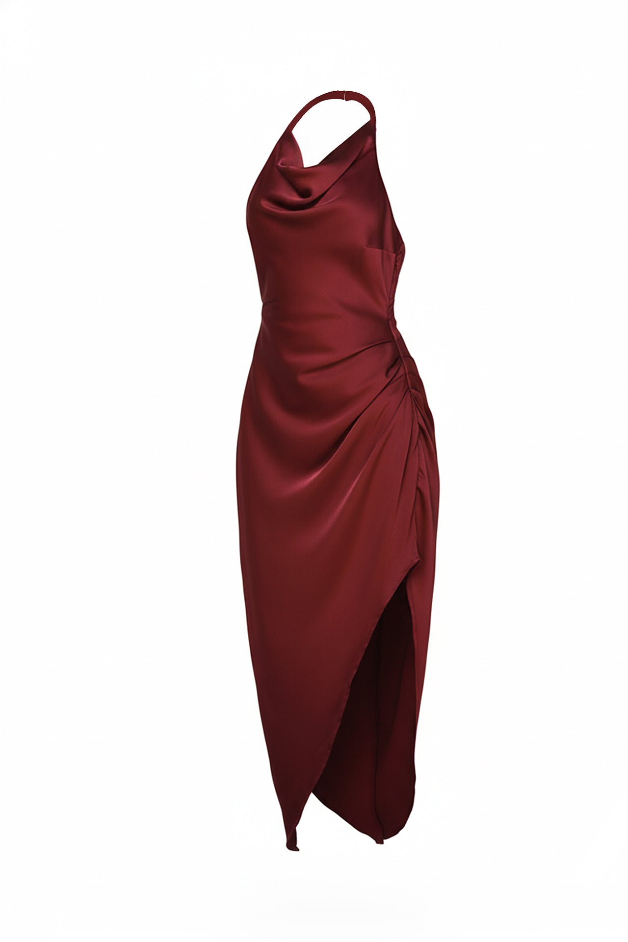Classy Halter Neck Asymmetric Cocktail Midi Dress