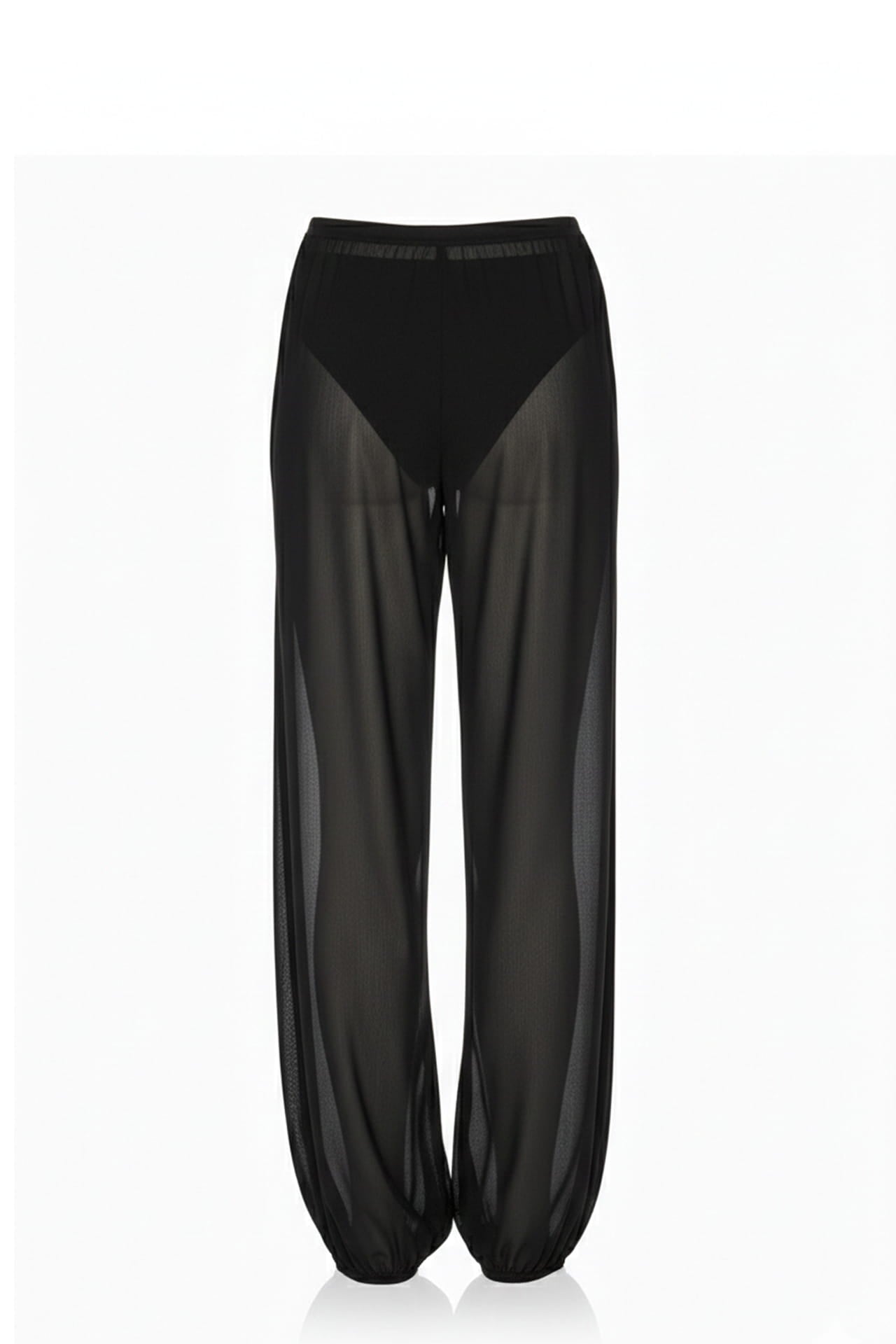 Deep Noir Sheer High Waisted Balloon Pants