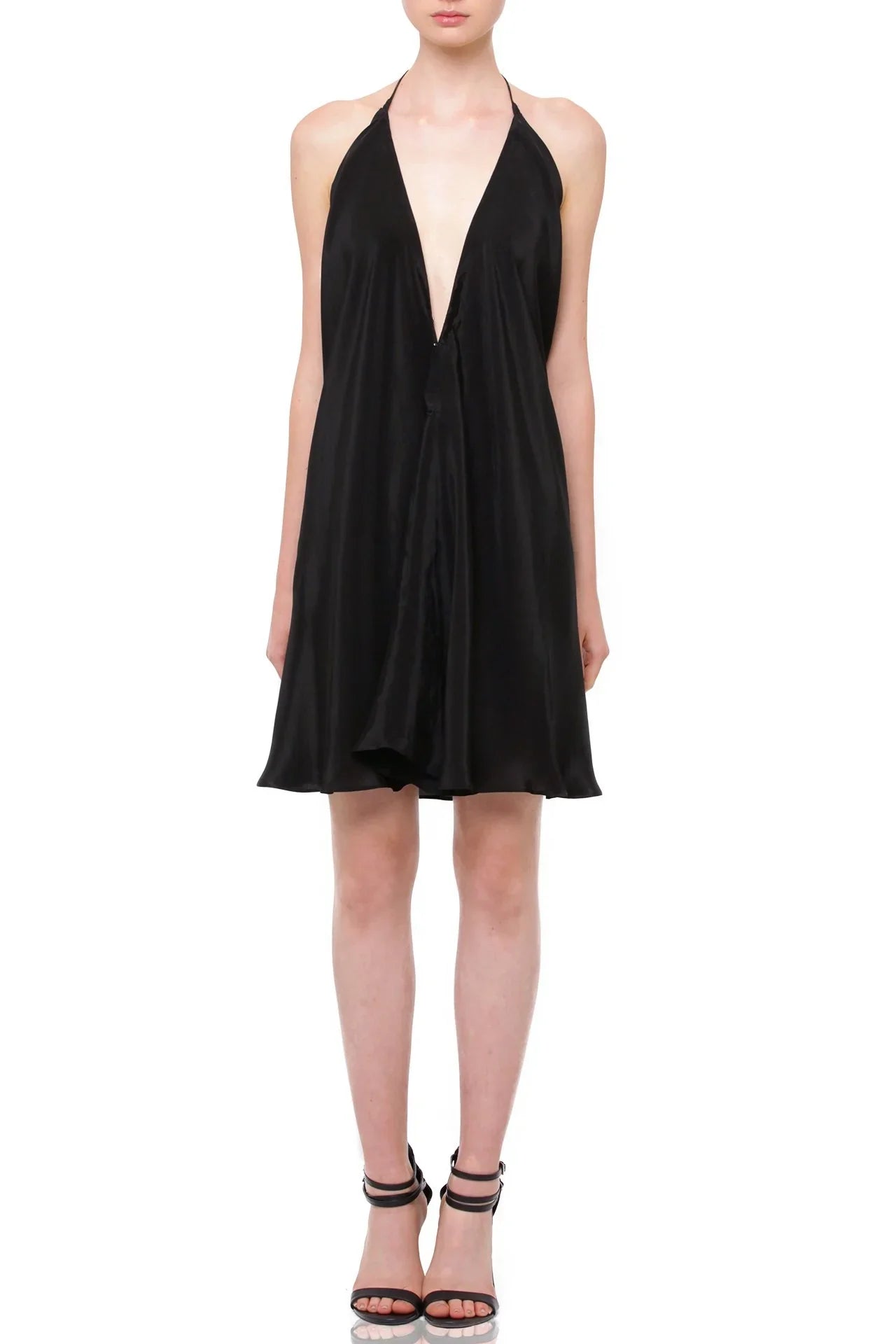 Designer Black Mini Handkerchief Dress