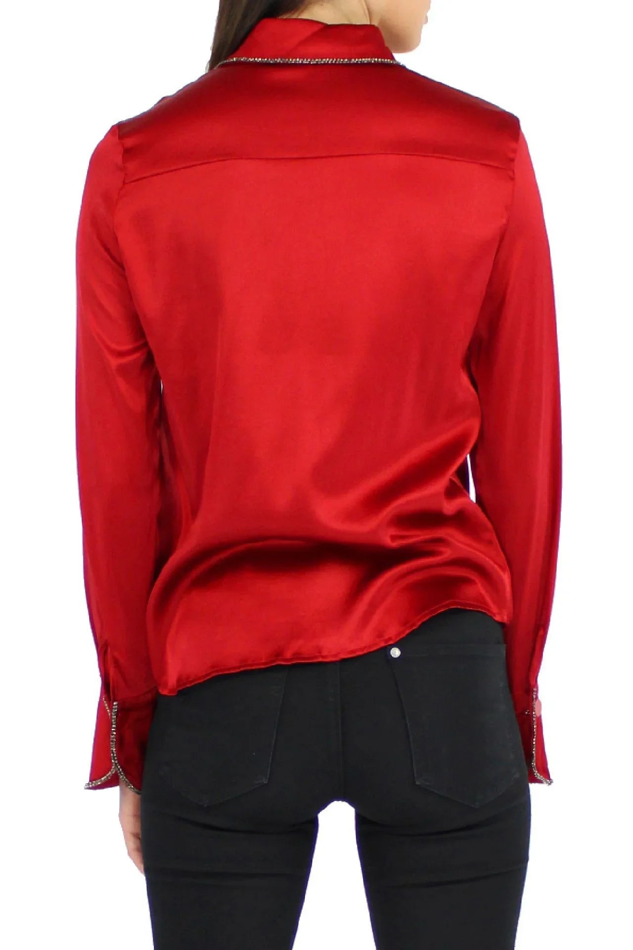Designer Button Down Shirt In Red