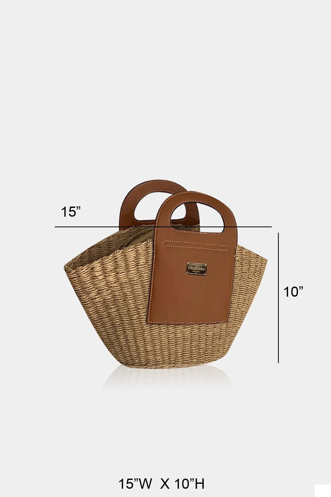Brown Designer Woven Handle Bag