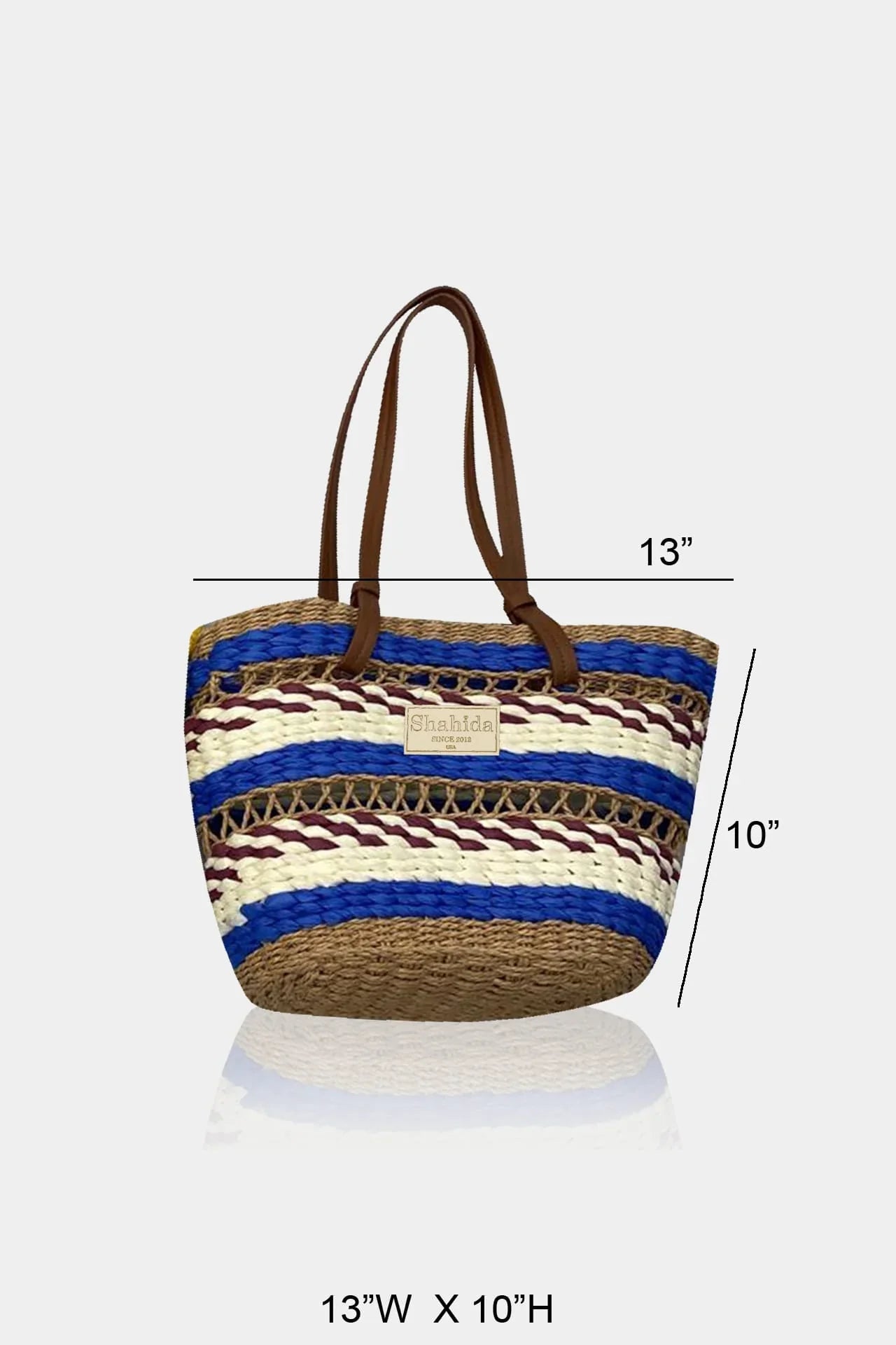 Blue Weave Pattern Designer Tote Bag