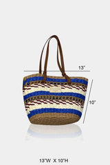 Blue Weave Pattern Designer Tote Bag