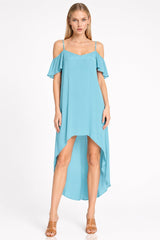 Aqua Blue Open Back Dress