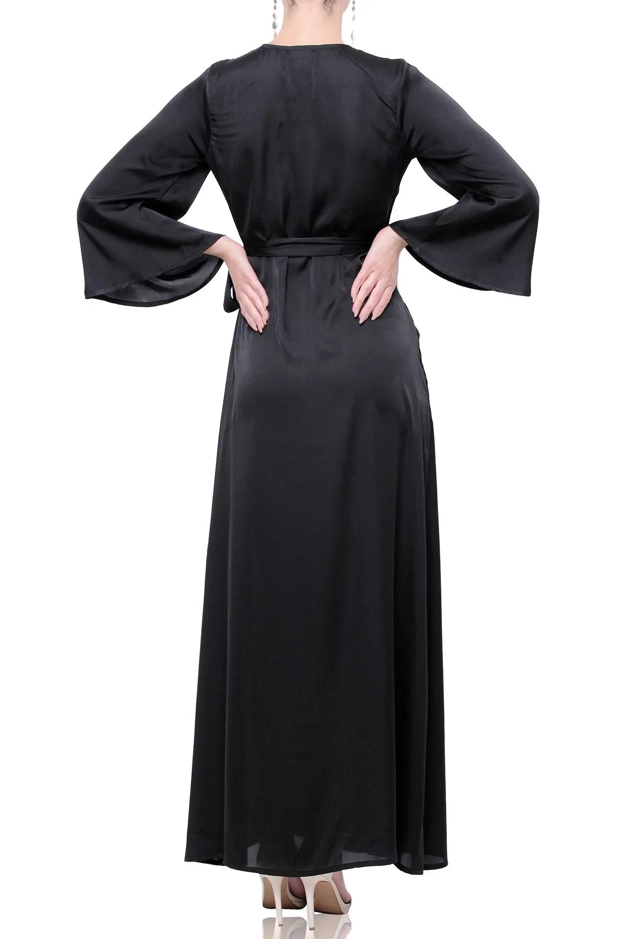 Caviar Black Wrap Maxi Dress