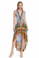 Blue High Low Summer Dress