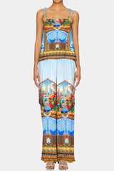 Blue Wide Leg Pant for Women