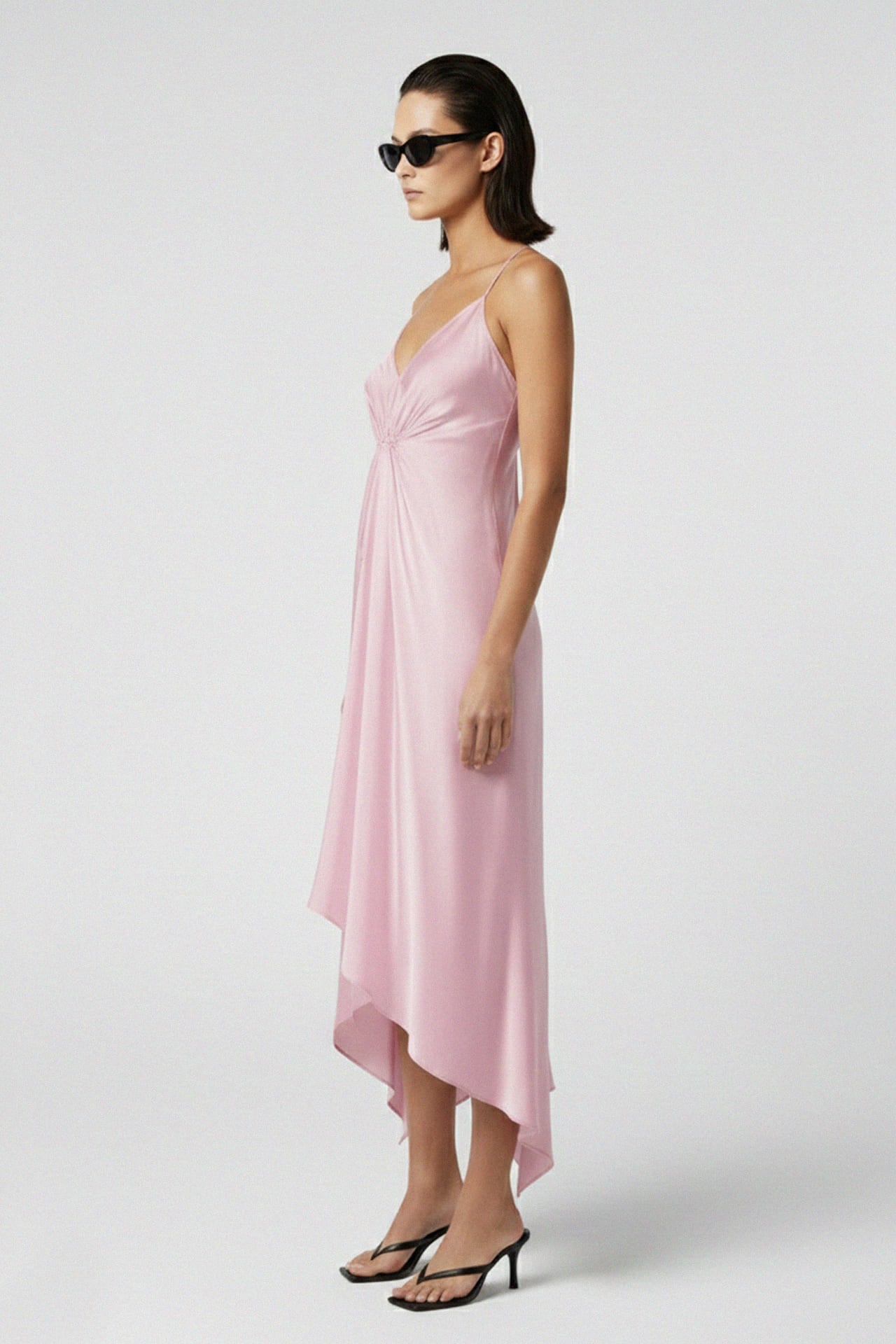 Blush Pink Midi Handkerchief Dress