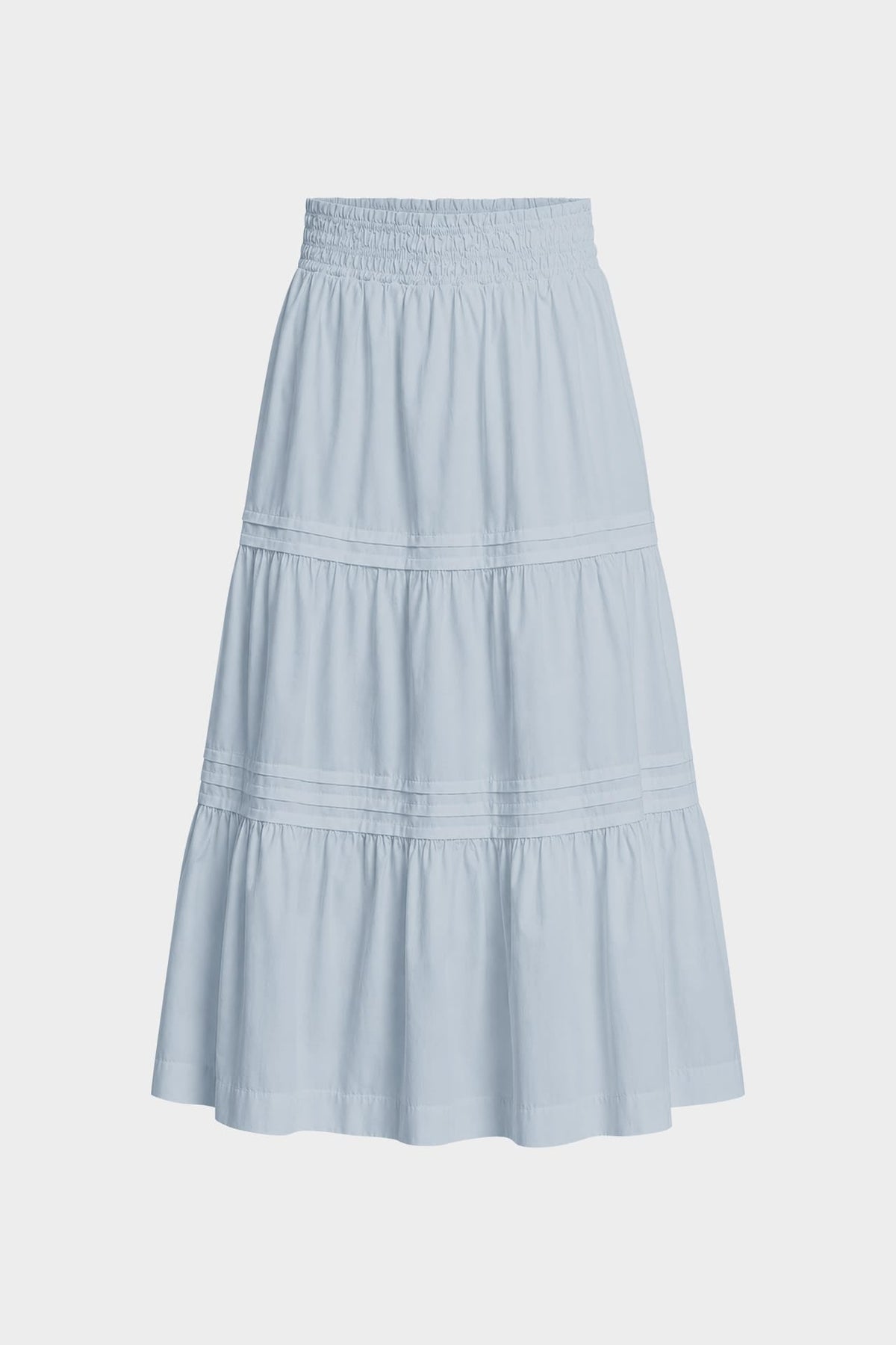 Dusty Blue Flowy Cotton Maxi Skirt with Pockets – Summer Cotton Skirt