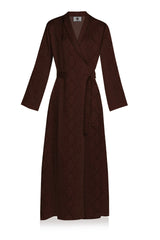 Brown Long Sleeve Wrap Dress