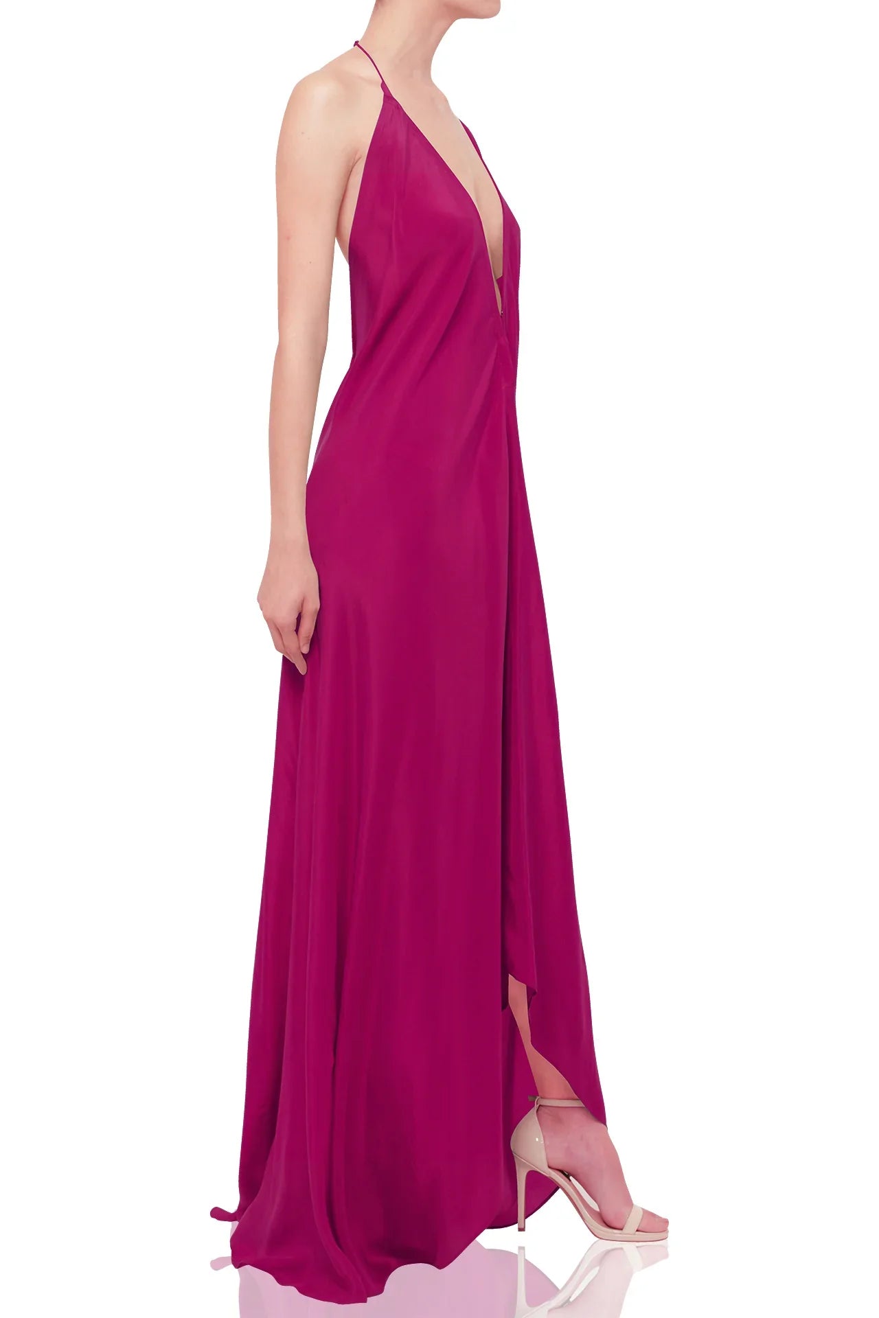 Designer Brown Maxi Handkerchief Dress