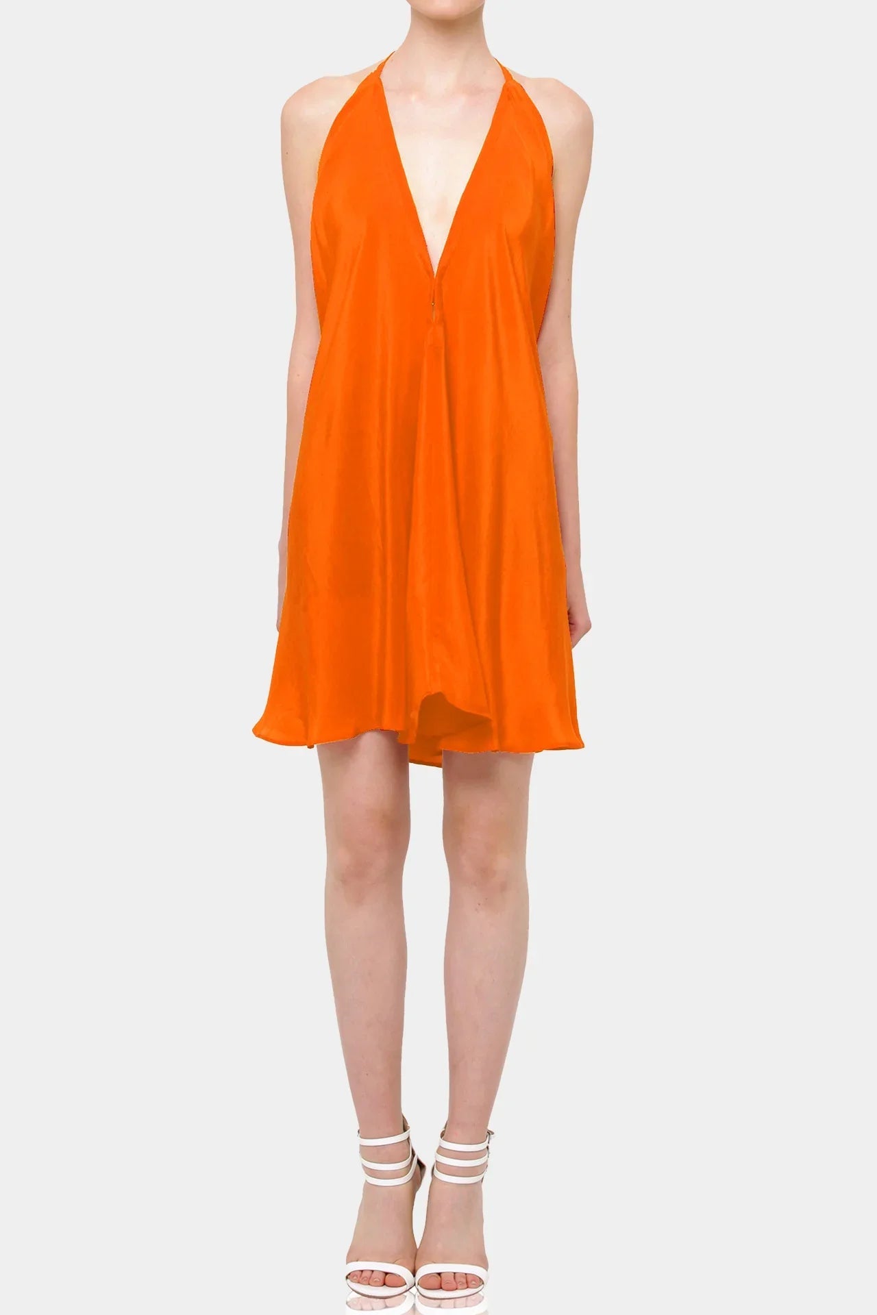 Burnt Orange Mini Handkerchief Dress