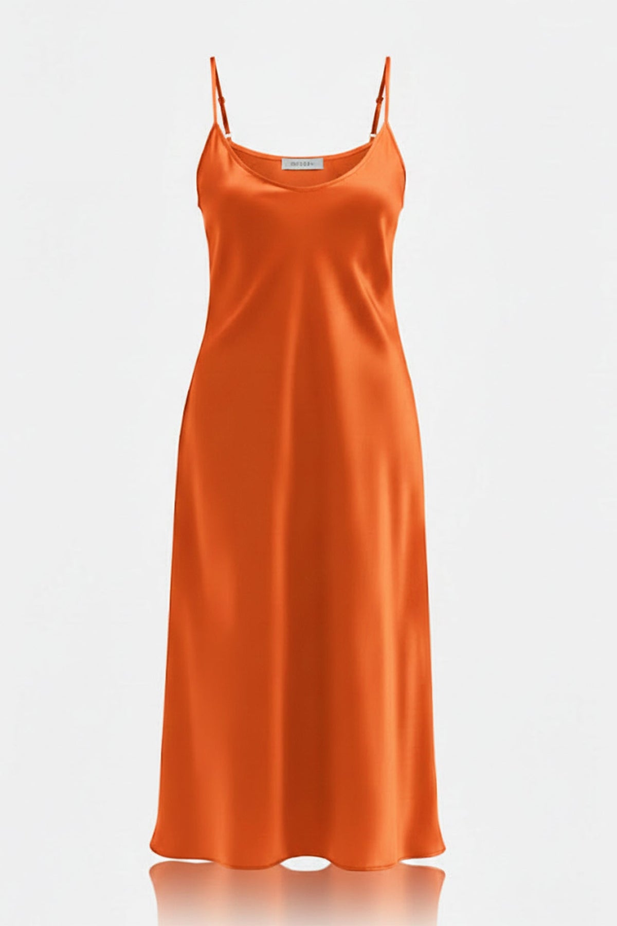 Burnt Orange Bias Cut Satin Summer Dress – Luxury Satin Slip Midi