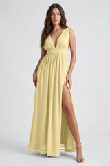 Butter Yellow Heaven Lightweight Chiffon Maxi Dress by Shahsi