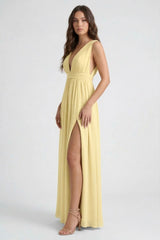 Butter Yellow Heaven Lightweight Chiffon Maxi Dress by Shahsi