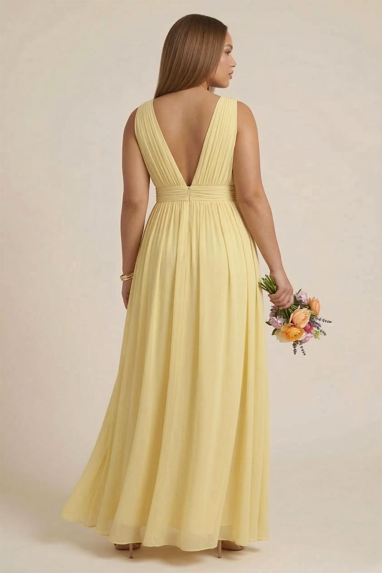 Butter Yellow Heaven Lightweight Chiffon Maxi Dress by Shahsi