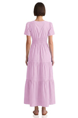Candy Pink Smocked Waist Cotton Maxi Dress – Daytime Summer Dress