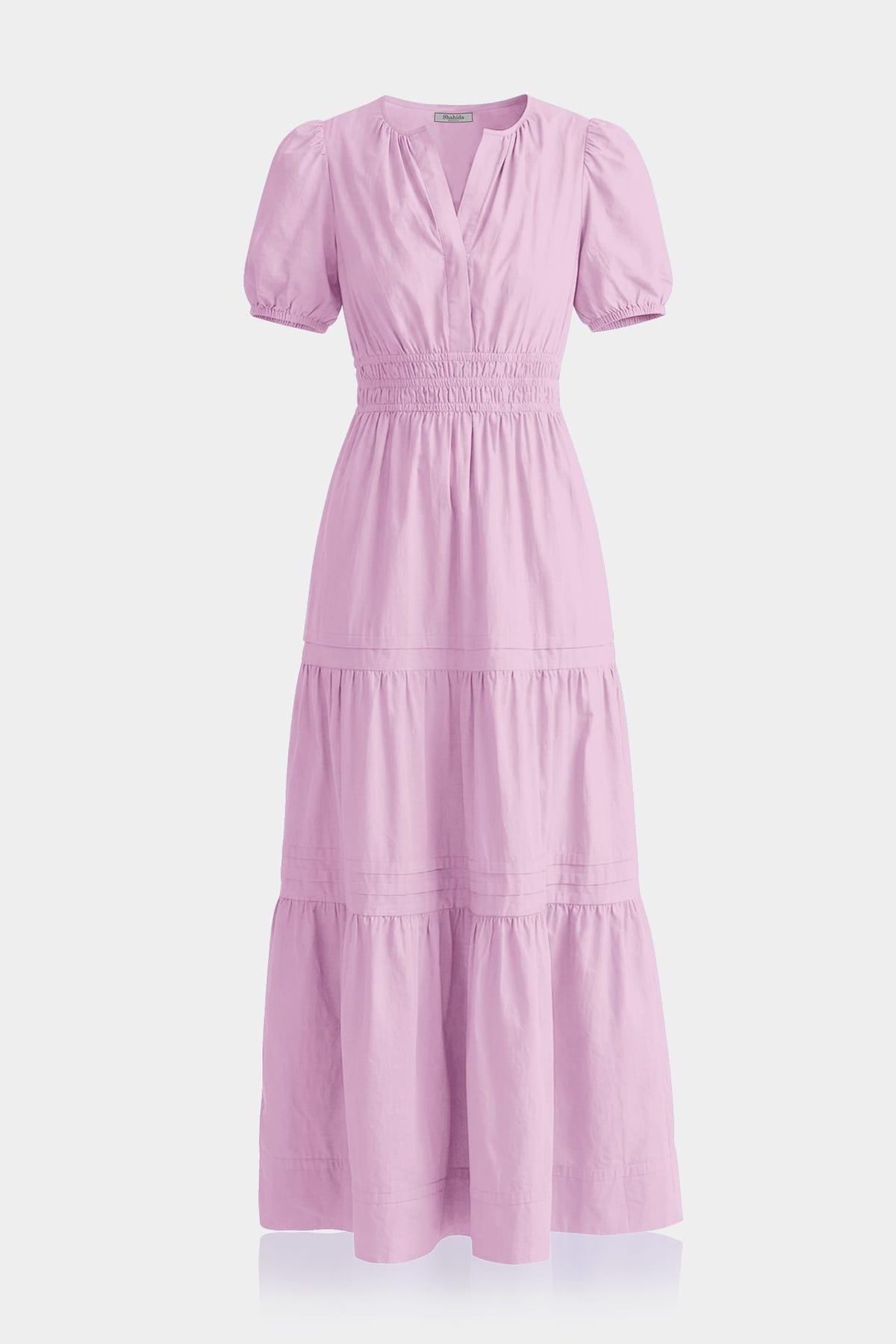Candy Pink Smocked Waist Cotton Maxi Dress – Daytime Summer Dress