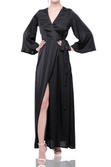 Caviar Black Wrap Maxi Dress