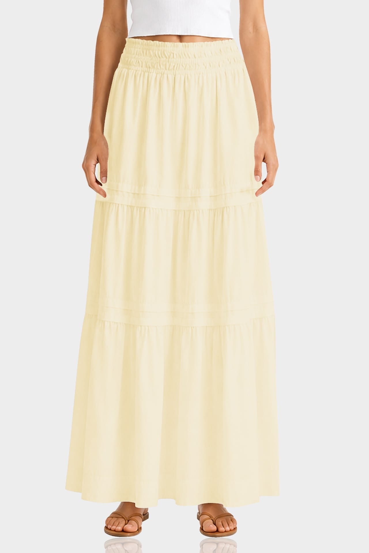 Champagne Everyday Cotton Maxi Skirt for Women – Casual Luxury Skirt