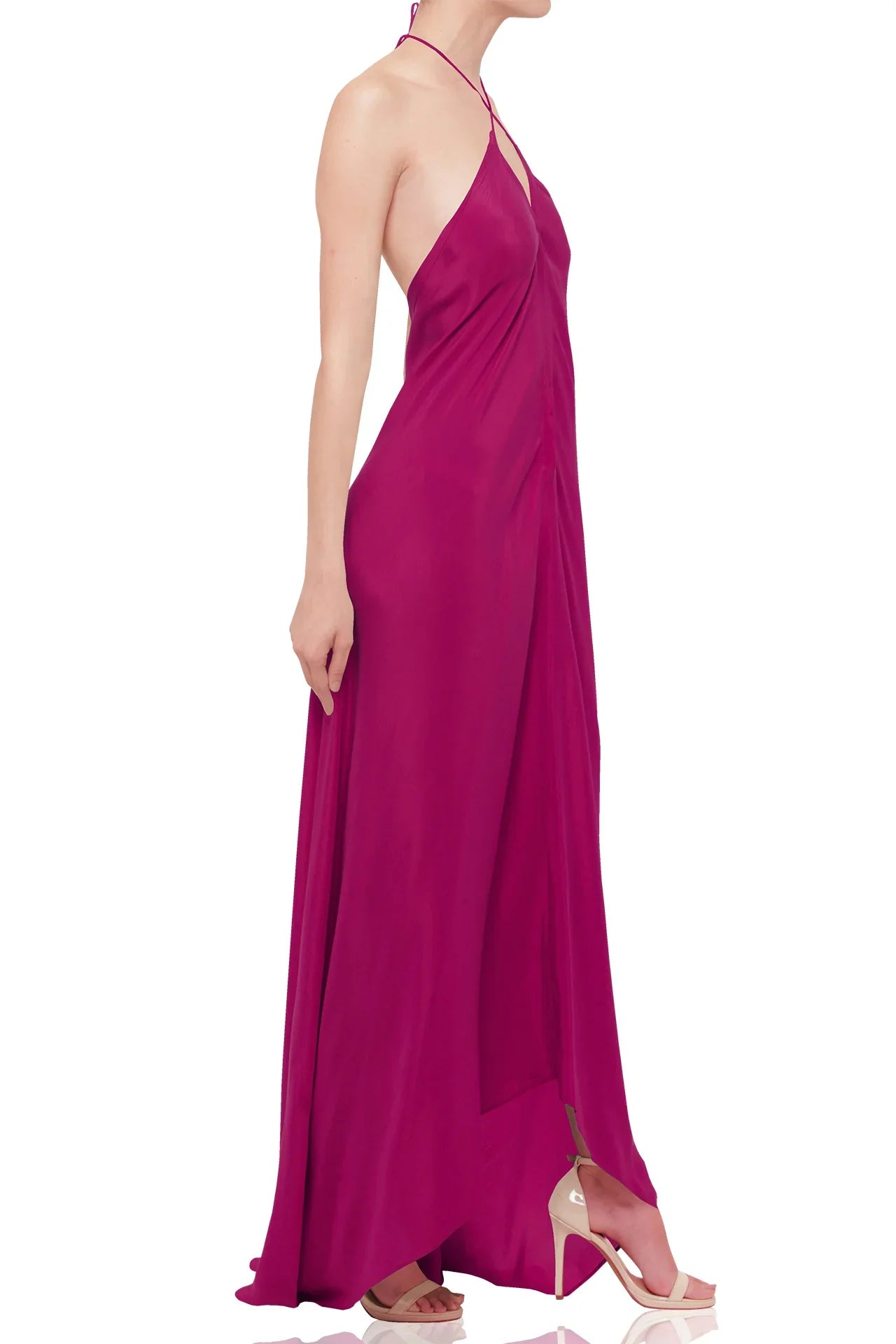 Designer Brown Maxi Handkerchief Dress