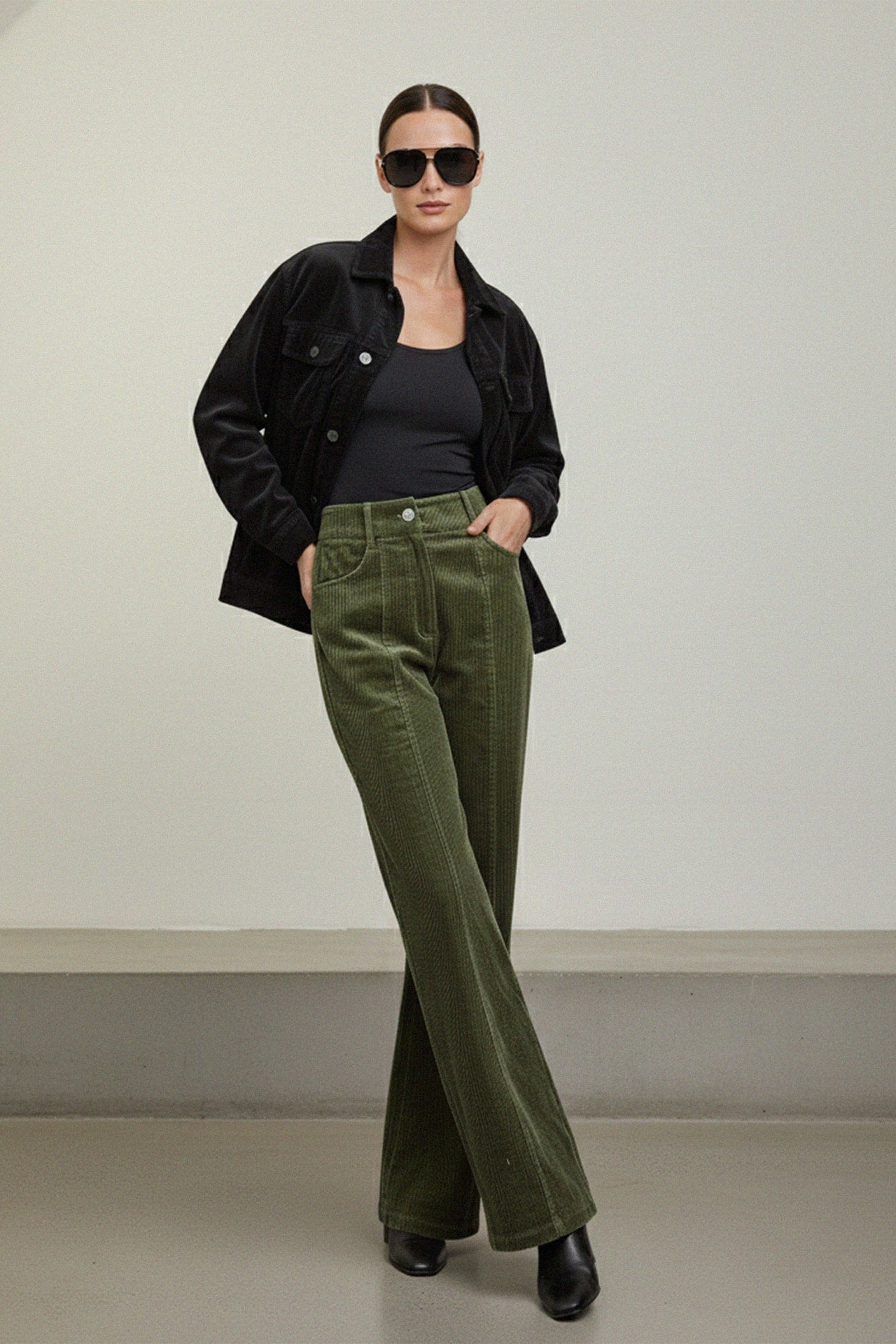 Corduroy Button Down Shirt Top for Women