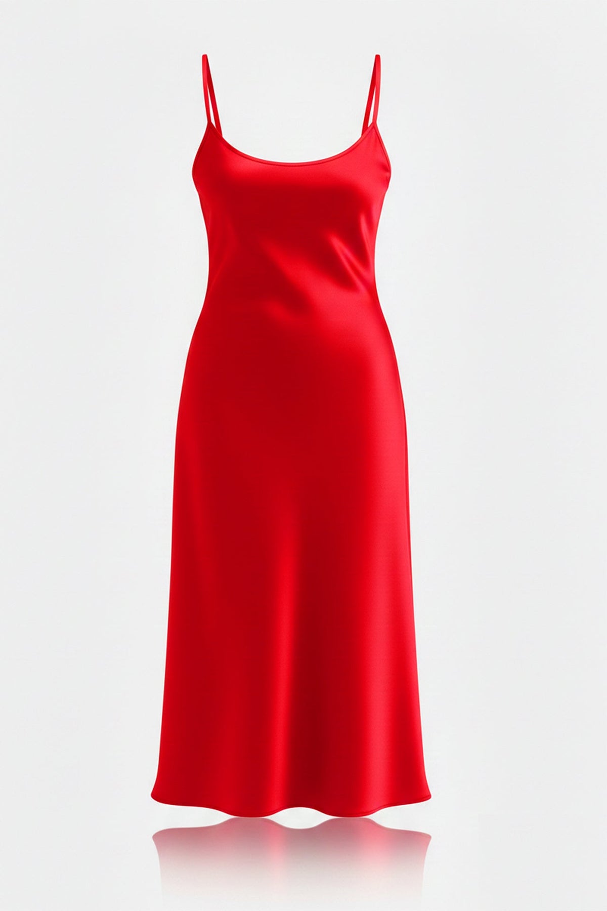Classic Red Satin Slip Dress – Bias Cut Evening Dress for Wedding Guest & Reception Wear