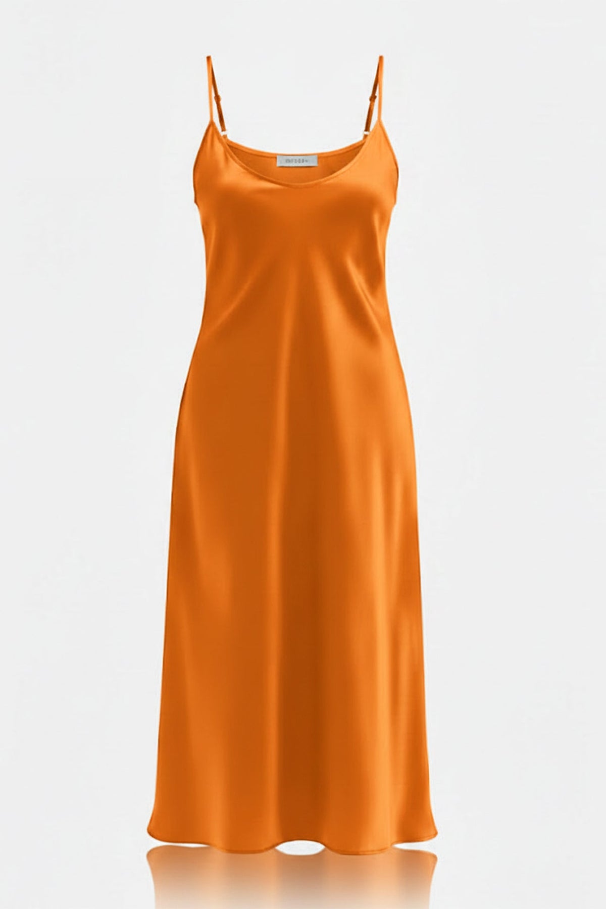 Copper Bias Cut Satin Evening Wear Dress – Luxury Slip Midi