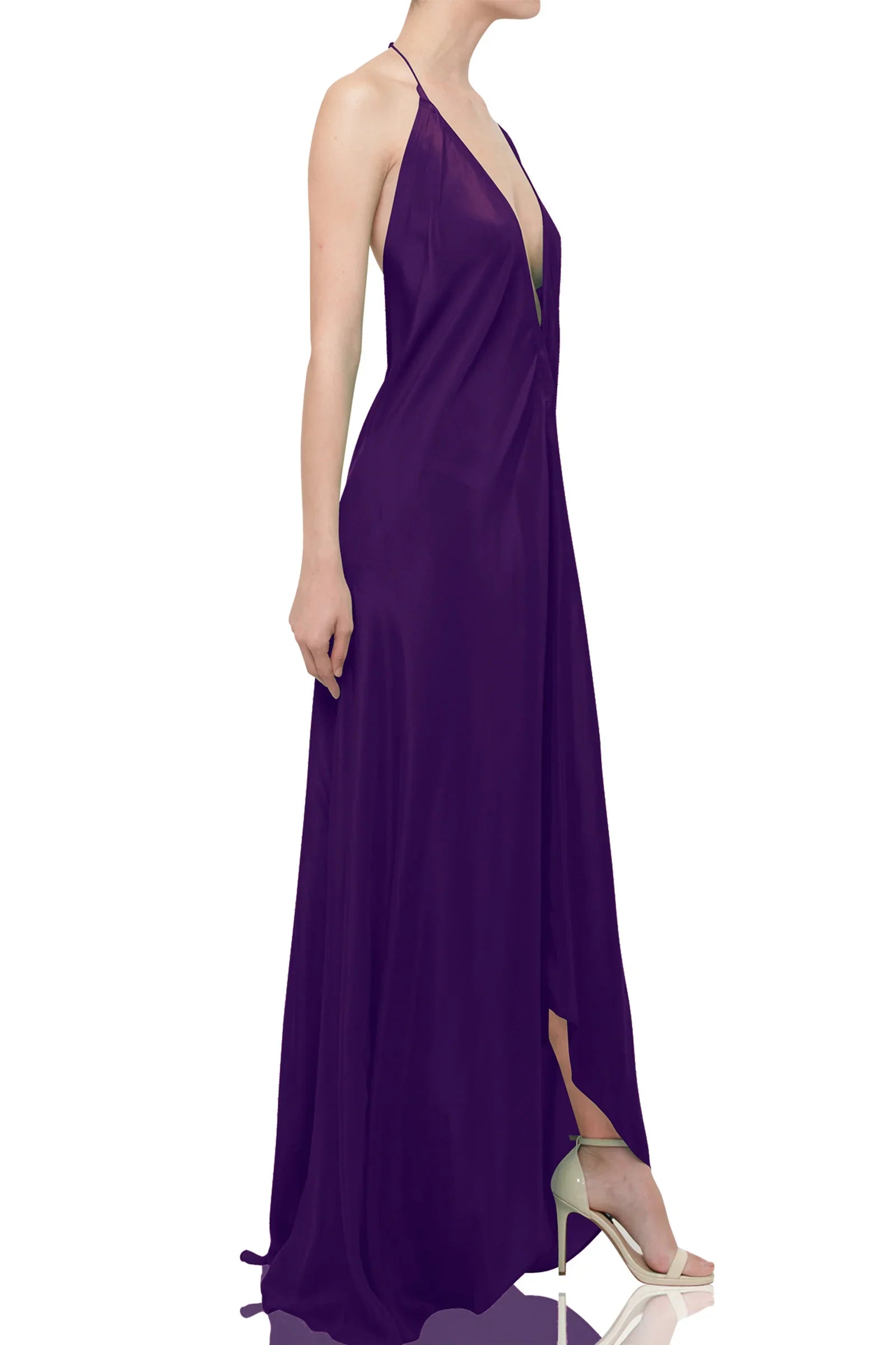 Deep Plum Maxi Scarf Dress