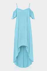 Aqua Blue Open Back Dress