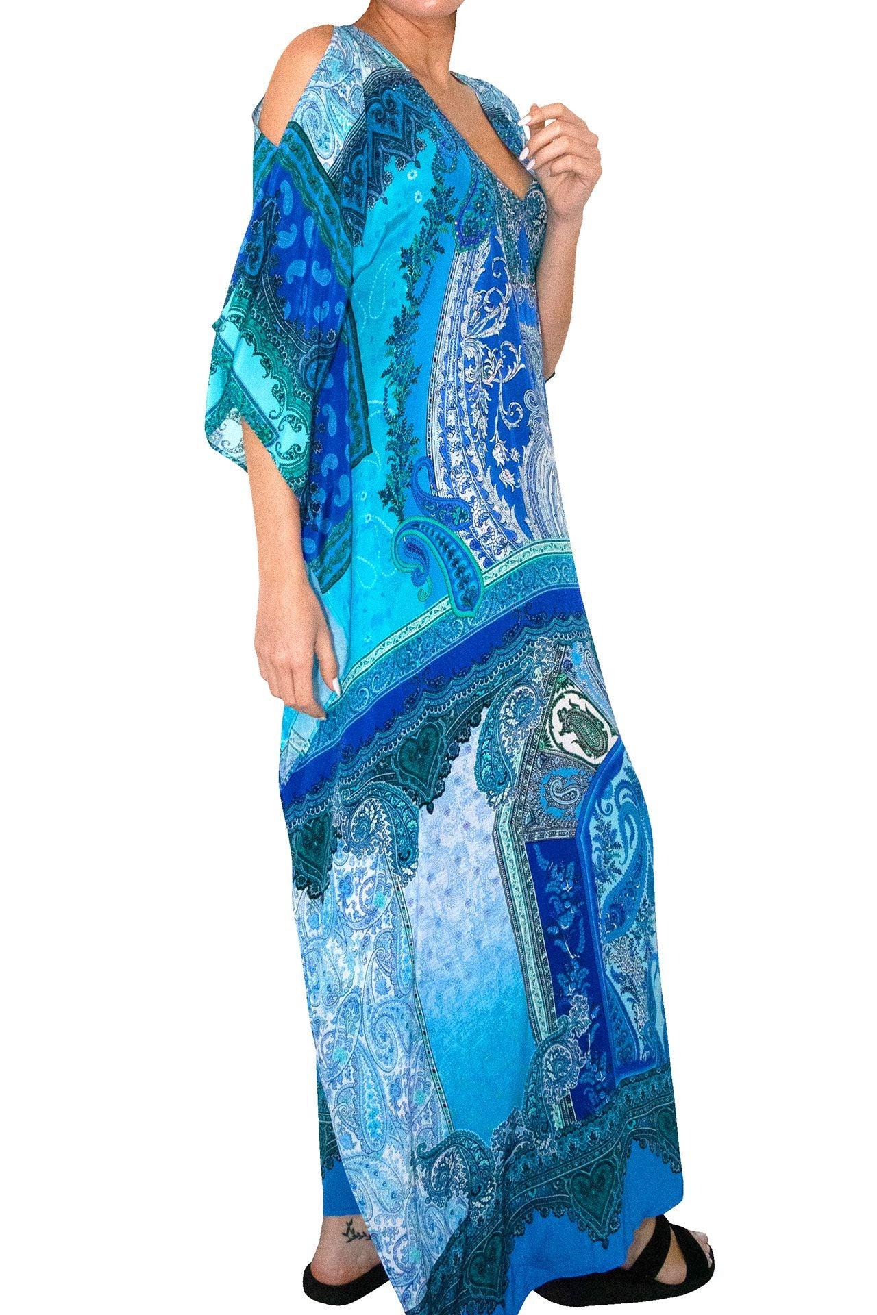 Designer Blue Kaftan Dress