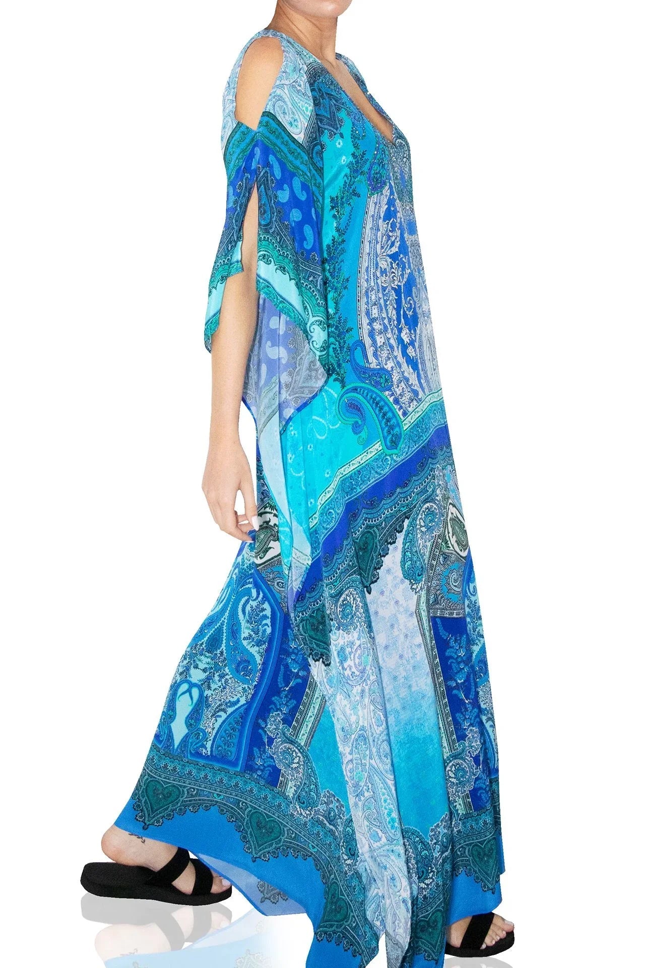 Designer Blue Kaftan Dress