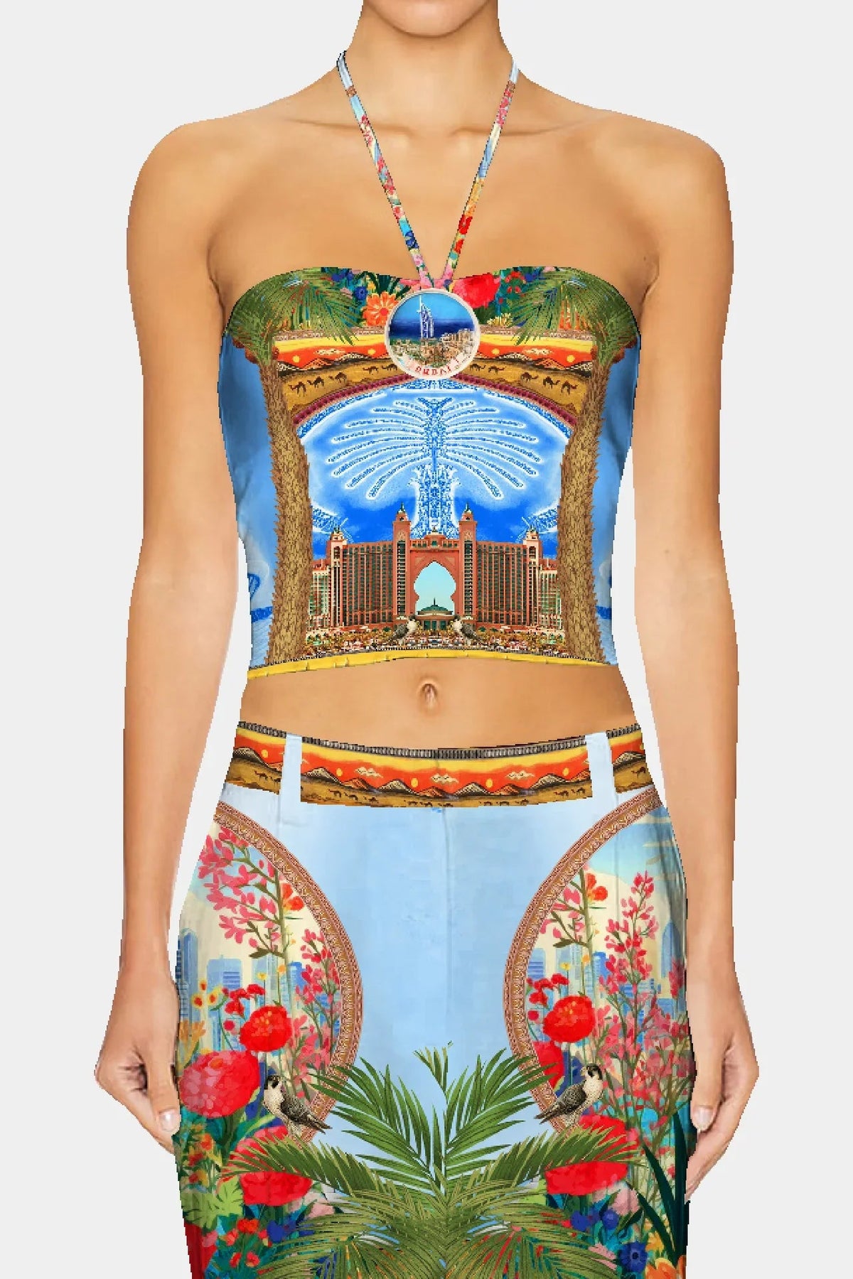 Designer Blue Crop Top