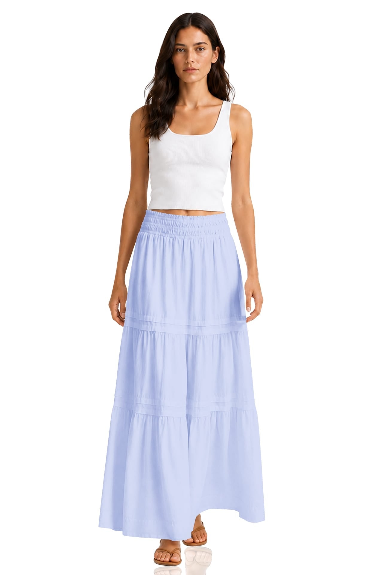 Premium Cotton Tiered Maxi Skirt – Resort Wear Maxi Skirt