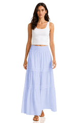Premium Cotton Tiered Maxi Skirt – Resort Wear Maxi Skirt