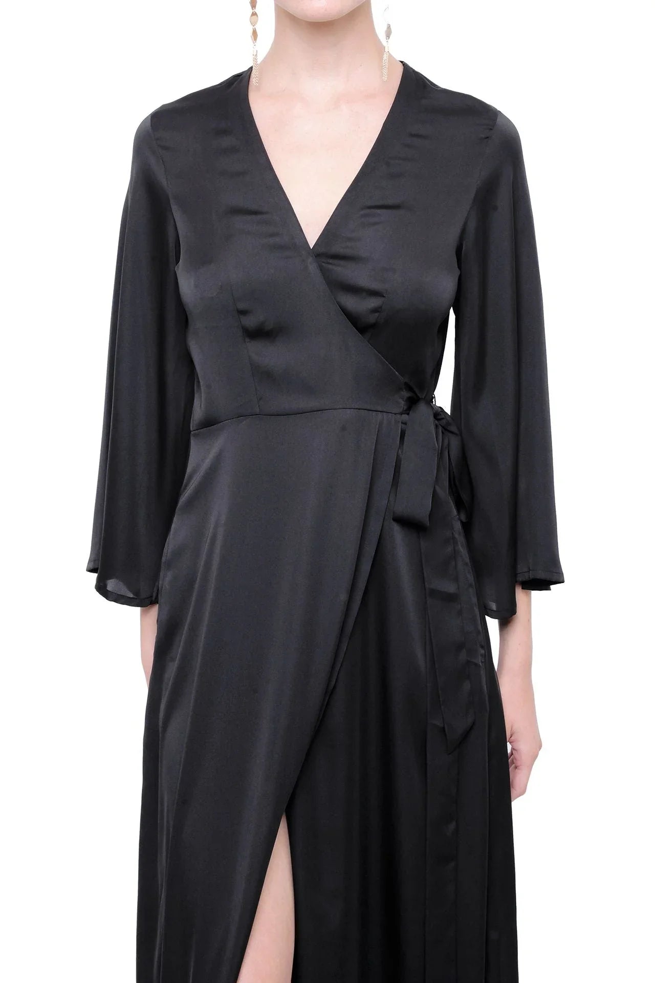 Caviar Black Wrap Maxi Dress