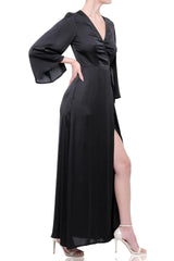 Caviar Black Wrap Maxi Dress