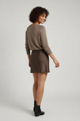 Designer Ground Coffee Sexy Mini Skirt