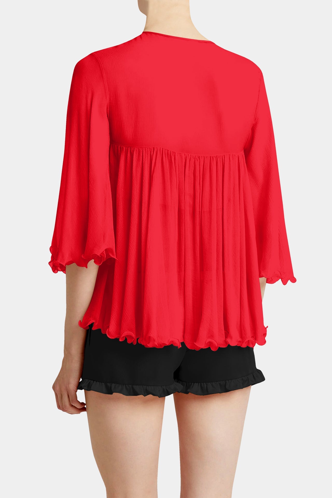 Designer Flowy Red Blouse